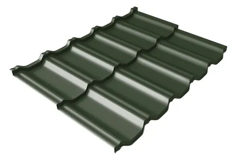 Металлочерепица модульная Квинта Uno Grand Line c 3D резом 0,5 GreenСoat Pural RR 11 темно-зеленый (RAL 6020 хромовая зелень) купить в Владивостоке