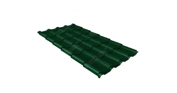 Металлочерепица камея 0,5 Satin RAL 6005 зеленый мох купить в Владивостоке