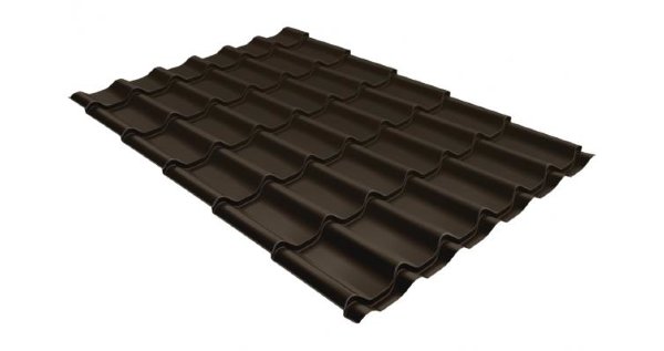Металлочерепица классик 0,5 Satin RR 32 темно-коричневый купить в Владивостоке