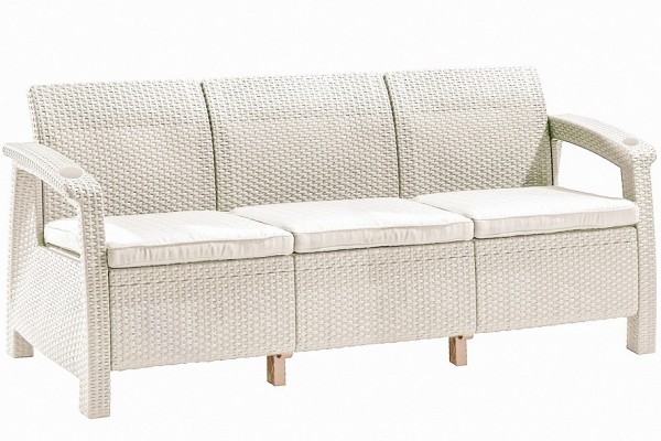 Трёхместный диван  Yalta Sofa 3 Seat белый купить в Владивостоке