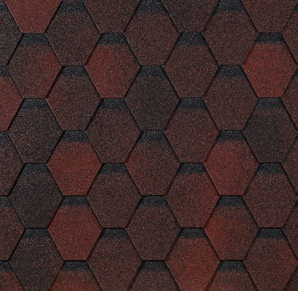 Гибкая черепица EURASIA Docke, Коллекция ШЕСТИГРАННИК Красный купить в Владивостоке