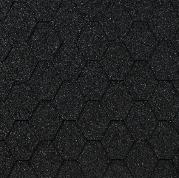 Гибкая черепица EURASIA Docke, Коллекция ШЕСТИГРАННИК Чёрный купить в Владивостоке