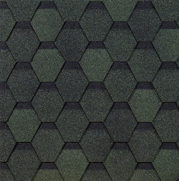 Гибкая черепица EURASIA Docke, Коллекция ШЕСТИГРАННИК Зелёный купить в Владивостоке