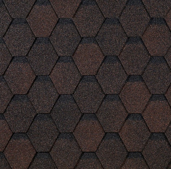 Гибкая черепица EURASIA Docke, Коллекция ШЕСТИГРАННИК Коричневый купить в Владивостоке