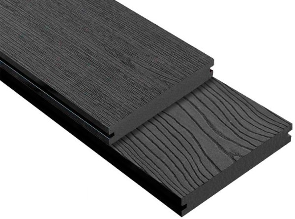 Террасная доска ДПК Outdoor 3D полнотелая STORM/OCEAN BLACK черная купить в Владивостоке