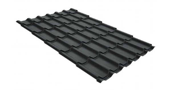 Металлочерепица классик GL 0,5 GreenCoat Pural Matt RR 23 темно-серый (RAL 7024 мокрый асфальт) купить в Владивостоке