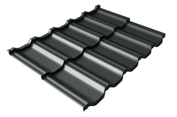 Металлочерепица модульная Квинта Uno Grand Line c 3D резом 0,5 GreenСoat Pural Matt RR2Н3 (RAL 7016 антрацитово-серый) купить в Владивостоке