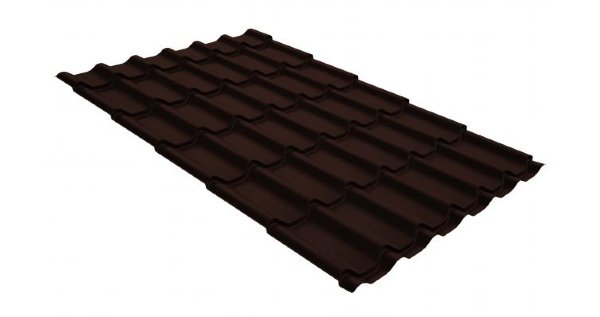 Металлочерепица классик GL 0,5 GreenCoat Pural Matt RR 887 шоколадно-коричневый (RAL 8017 шоколад) купить в Владивостоке