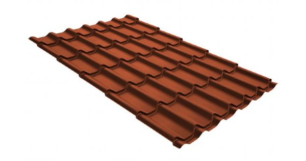 Металлочерепица классик GL 0,5 GreenCoat Pural RR 750 кирпично-красный (RAL 8004 терракота) купить в Владивостоке