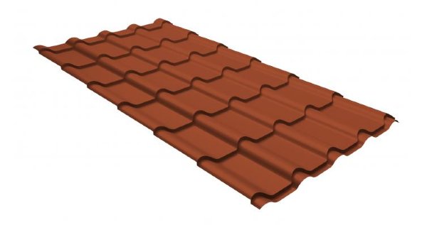 Металлочерепица камея GL 0,5 GreenCoat Pural RR 750 кирпично-красный (RAL 8004 терракота) купить в Владивостоке