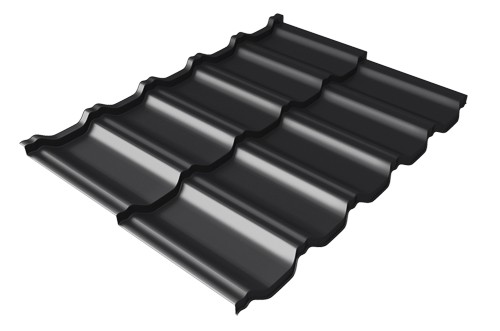 Металлочерепица модульная Квинта Uno Grand Line c 3D резом 0,5 Quarzit lite RAL 9005 черный купить в Владивостоке