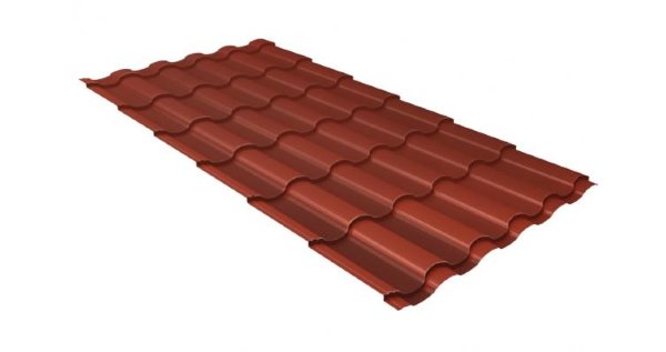 Металлочерепица кредо GL 0,5 Velur20 RAL 8004 терракота купить в Владивостоке