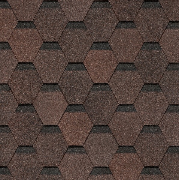 Гибкая черепица Docke, коллекция Шестигранник Коричневый купить в Владивостоке