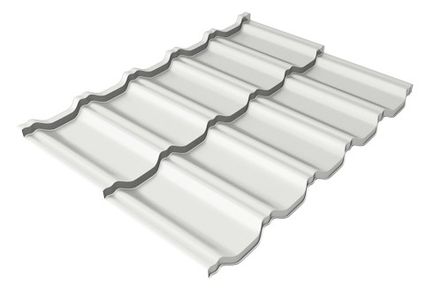 Металлочерепица модульная Квинта Uno Grand Line c 3D резом 0,5 Satin RAL 9003 сигнальный белый купить в Владивостоке