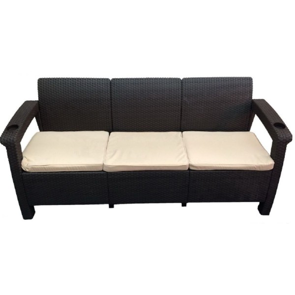 Трёхместный диван  Yalta Sofa 3 Seat венге купить в Владивостоке
