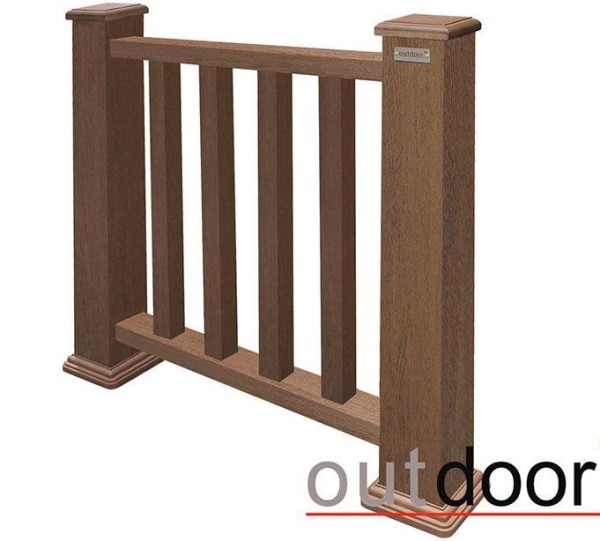 Ограждение из ДПК Outdoor Классик 3D STORM коричневый микс купить в Владивостоке