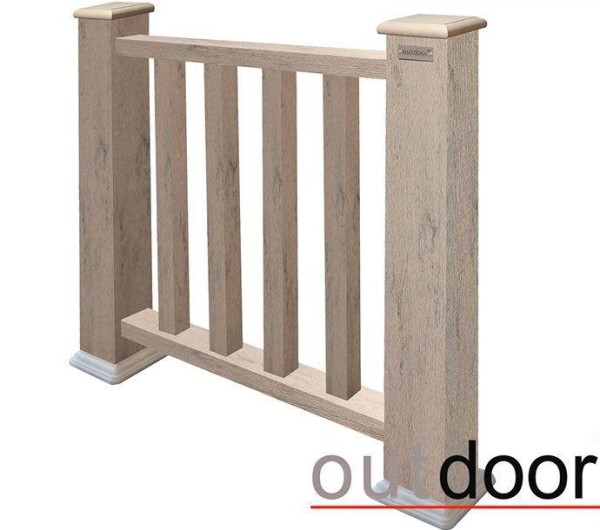 Ограждение из ДПК Outdoor Классик 3D STORM серый микс купить в Владивостоке