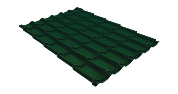 Металлочерепица классик 0,5 Satin RAL 6005 зеленый мох купить в Владивостоке