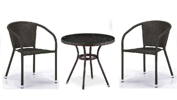 Комплект плетеной мебели AFINA из иск. ротанга Асоль-7 T282ANT/Y137C-W53 Brown 2Pcs купить в Владивостоке