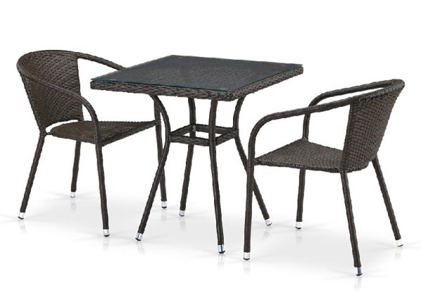 Комплект плетеной мебели AFINA из иск. ротанга T282BNT/Y137C-W53 Brown 2Pcs купить в Владивостоке