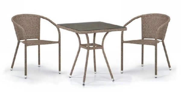 Комплект плетеной мебели AFINA из иск. ротанга T282BNT/Y137C-W56 Light Brown 2Pcs купить в Владивостоке