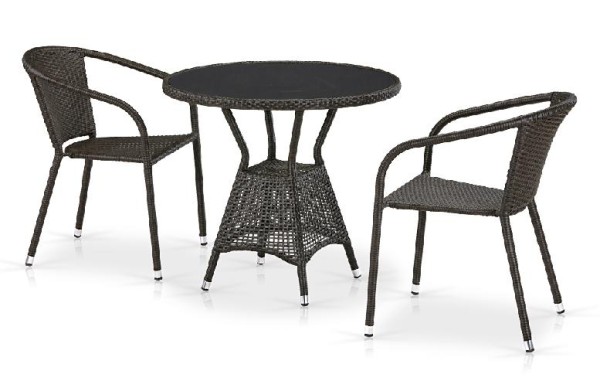 Комплект плетеной мебели AFINA из иск. ротанга T707ANS/Y137C-W53 Brown 2Pcs купить в Владивостоке