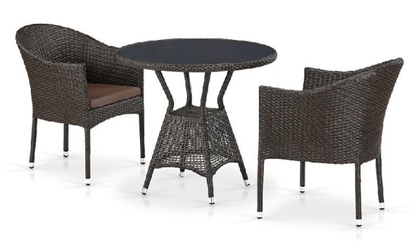 Комплект плетеной мебели AFINA из иск. ротанга T707ANS/Y350-W53 Brown 2Pcs купить в Владивостоке