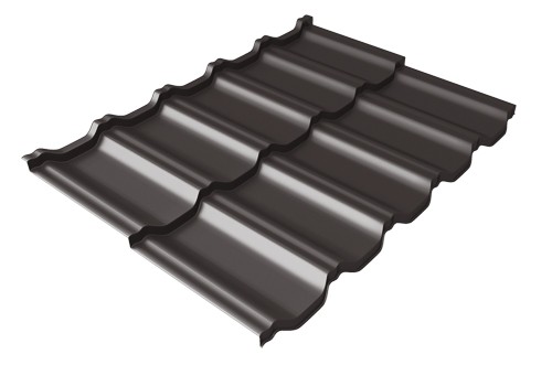 Металлочерепица модульная Квинта Uno Grand Line c 3D резом 0,5 Satin Мatt RR 32 темно-коричневый купить в Владивостоке