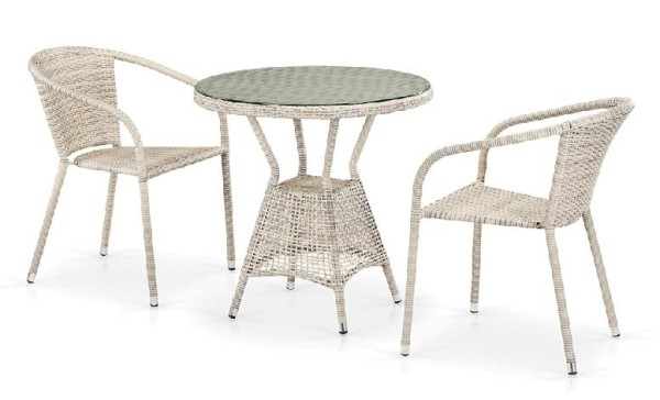 Комплект плетеной мебели AFINA из иск. ротанга T705ANT/Y137C-W85 Latte 2Pcs купить в Владивостоке