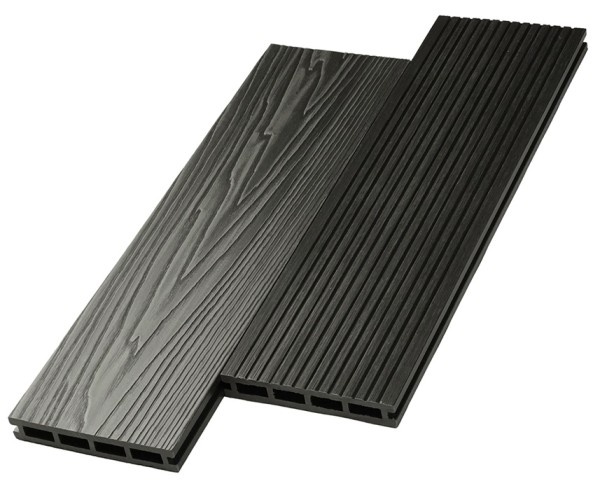 Террасная доска ДПК NanoWood двусторонняя New 3D тиснение + вельвет Графит купить в Владивостоке