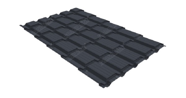 Металлочерепица GL квадро профи 0,5 Satin RAL 7024 мокрый асфальт купить в Владивостоке