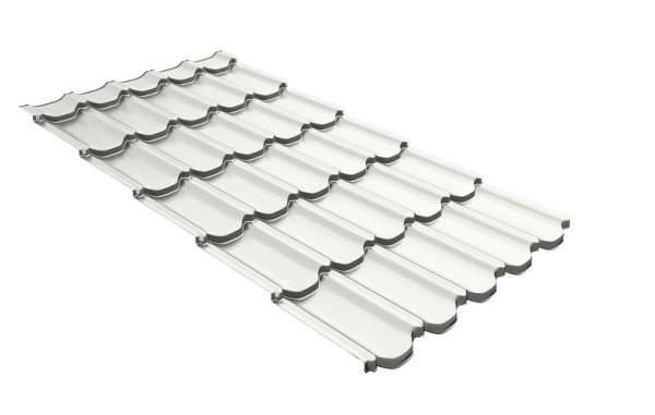 Металлочерепица квинта плюс с 3D резом 0,5 Satin RAL 9003 сигнальный белый купить в Владивостоке