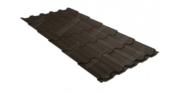 Металлочерепица квинта плюс 0,5 GreenCoat Pural Matt RR 32 темно-коричневый (RAL 8019 серо-коричневый) купить в Владивостоке