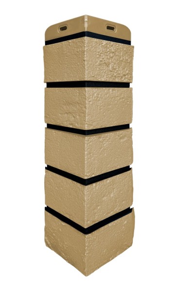 Угол Grand Line состаренный кирпич премиум Песочный (шов RAL 9005) купить в Владивостоке