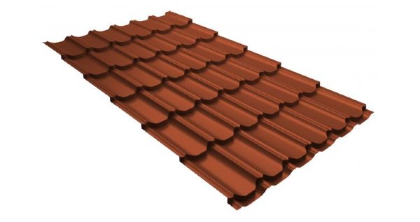 Металлочерепица квинта плюс 0,5 GreenCoat Pural RR 750 кирпично-красный (RAL 8004 терракота) купить в Владивостоке